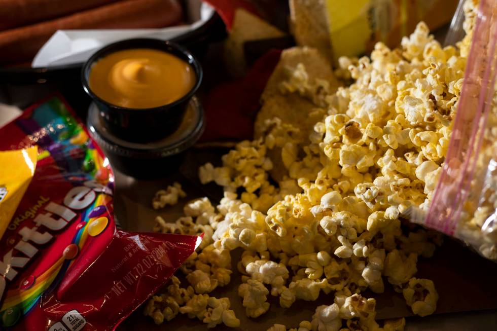 Movie popcorn and snacks are available for curbside pickup at Maya Cinemas on Friday, May 1, 20 ...