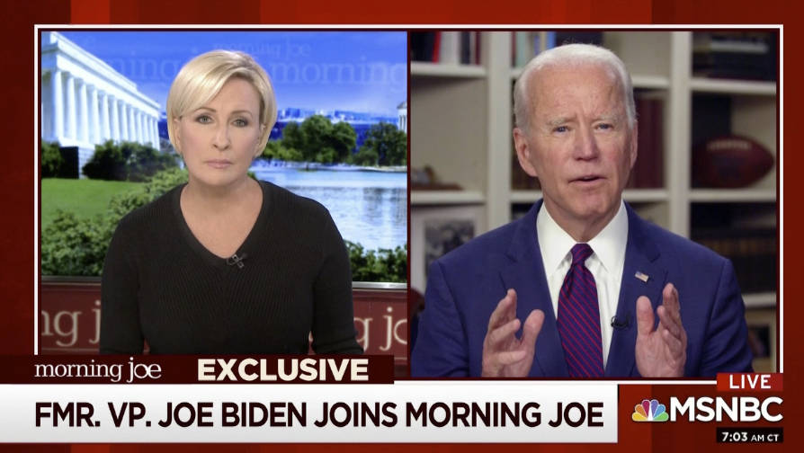 This video framegrab image from MSNBC's Morning Joe, shows Democratic presidential candidate fo ...