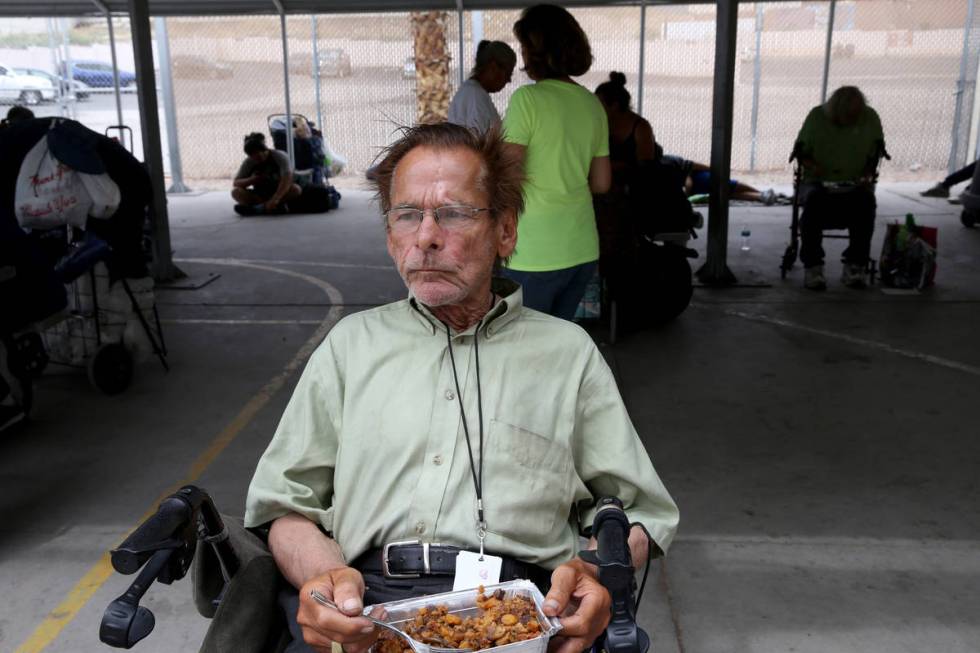 John Salvo, 66, at the Courtyard Homeless Resource Center in downtown Las Vegas Thursday, April ...