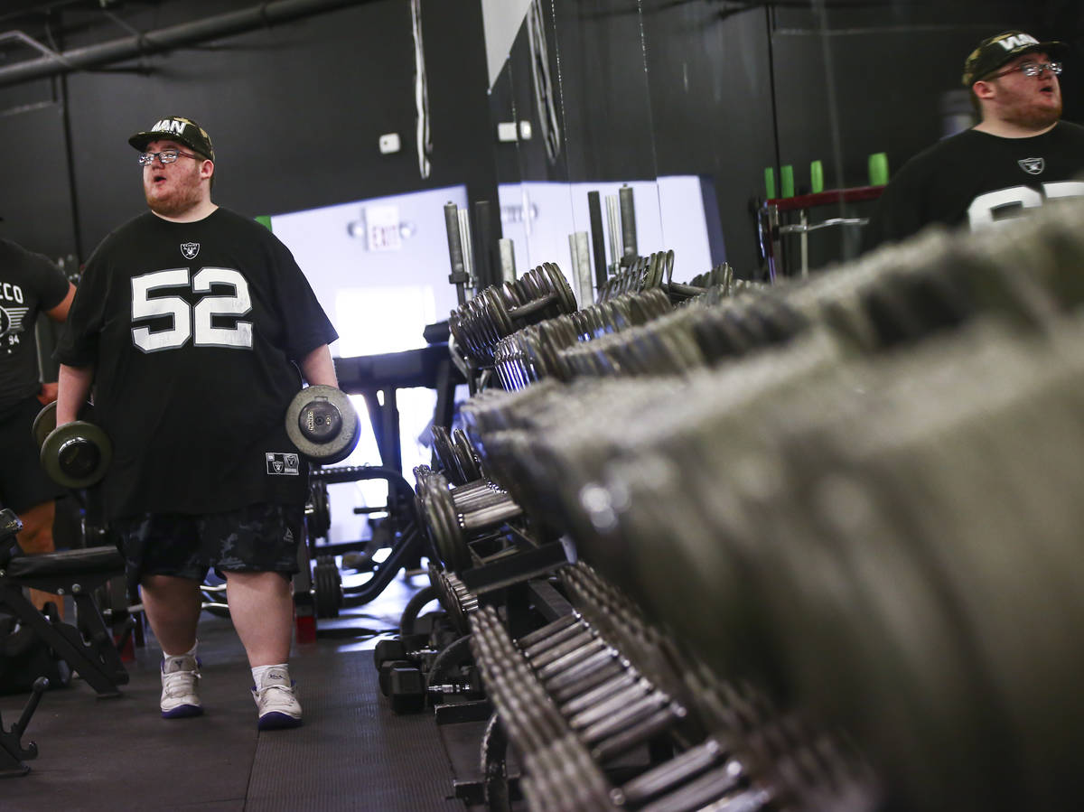 Paul Minor works out at The Lift Factory in Las Vegas on Thursday, Feb. 27, 2020. (Chase Steven ...