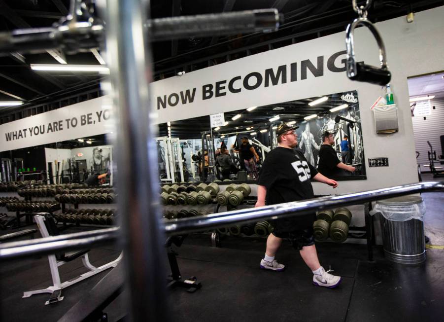 Paul Minor after a workout at The Lift Factory in Las Vegas on Thursday, Feb. 27, 2020. (Chase ...