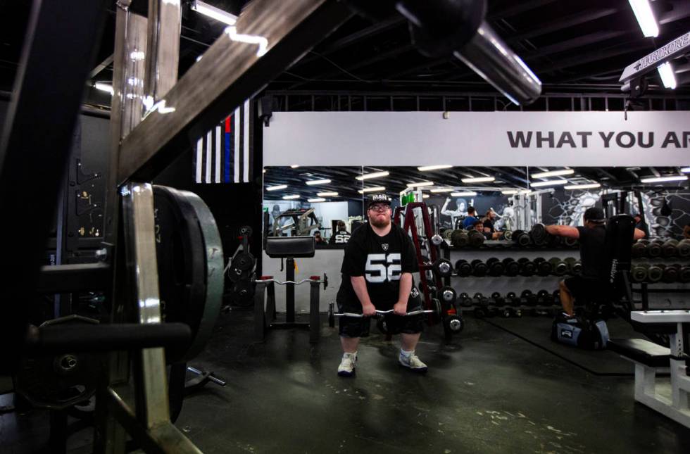 Paul Minor works out at The Lift Factory in Las Vegas on Thursday, Feb. 27, 2020. (Chase Steven ...