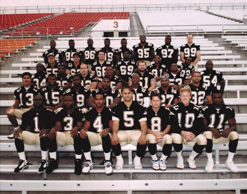 Carlos Huerta, No. 8, third from right, was one of the stars for the short-lived Las Vegas Poss ...