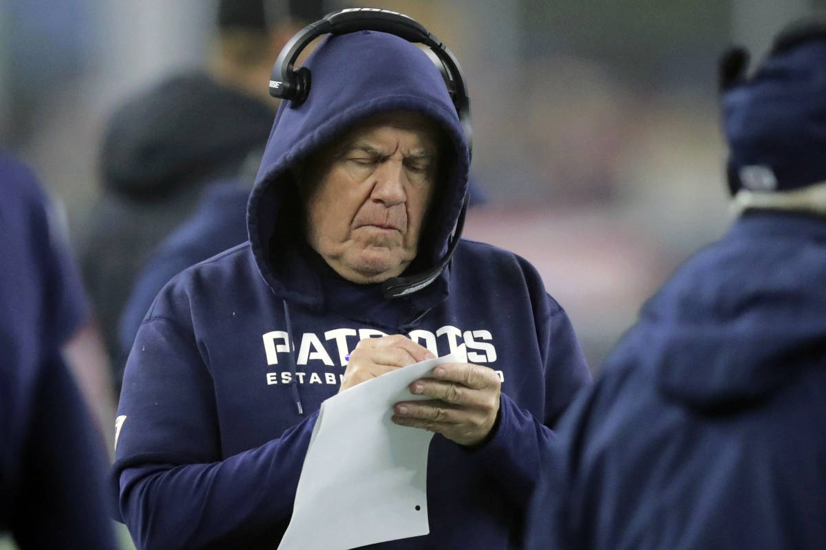 FILE - In this Jan. 4, 2020, file photo, New England Patriots head coach Bill Belichick takes n ...