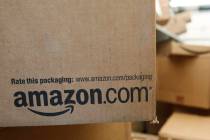 An Amazon.com package awaits delivery from UPS. (AP Photo/Paul Sakuma)