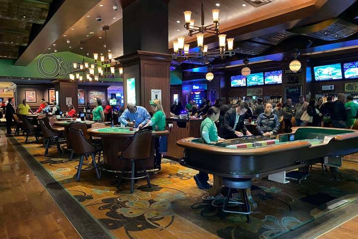 Gambling operations are shut down at OÕSheas on the Strip in Las Vegas Tuesday, March 17, ...