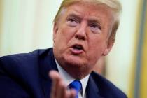 President Donald Trump speaks during an event to sign a proclamation in honor of World Nurses D ...