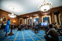 House Speaker Nancy Pelosi of Calif., speaks during a news conference on Capitol Hill, Thursday ...