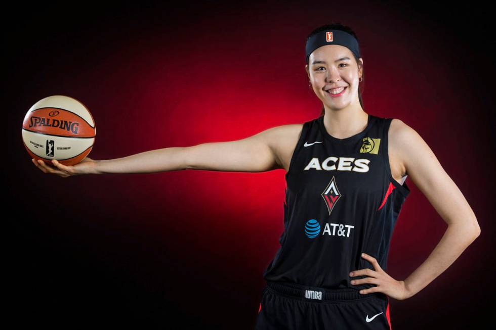 Aces center JiSu Park during media day on Monday, May 13, 2019, at Mandalay Bay Events Center, ...