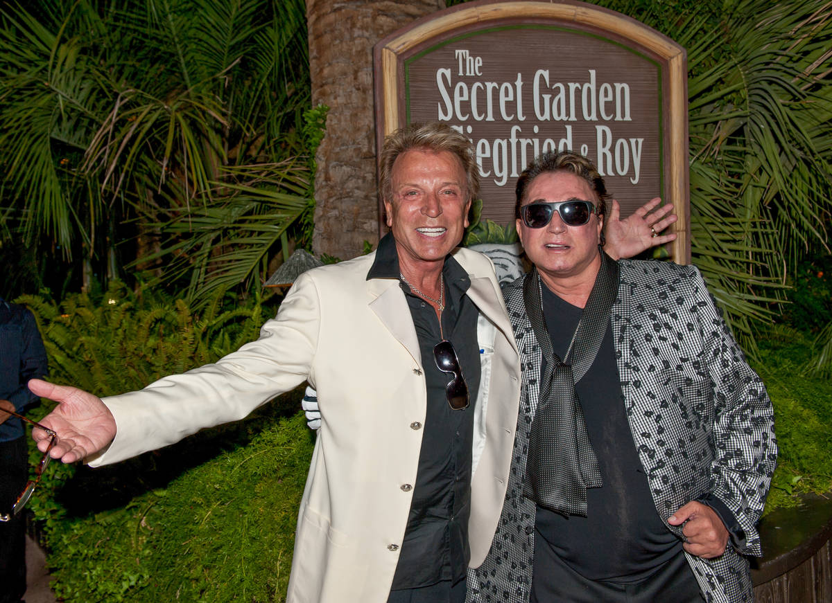Siegried & Roy are shown at the Secret Garden at the Mirage in Oct. 22, 2015. (Tom Donoghue)