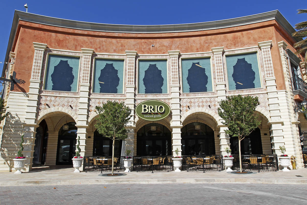 Brio Tuscan Grille at Tivoli Village is closing for good. (Las Vegas Review-Journal file)