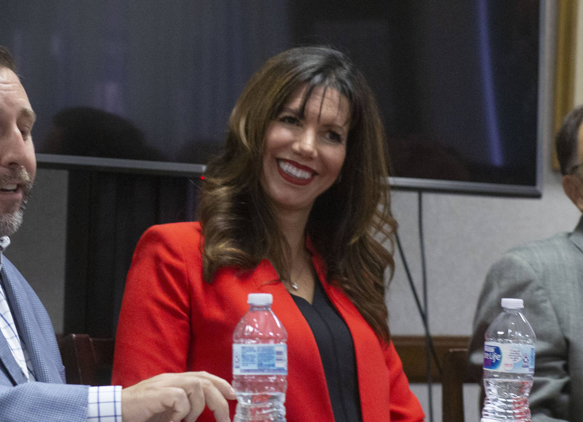 UNLV athletic director Desiree Reed-Francois partakes in a panel discussion regarding the effec ...