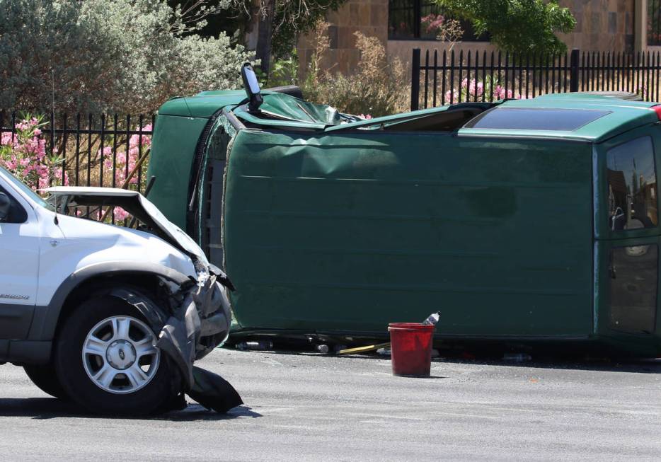 Las Vegas police are investigating a rollover crash at the intersection of Eastern Avenue and S ...