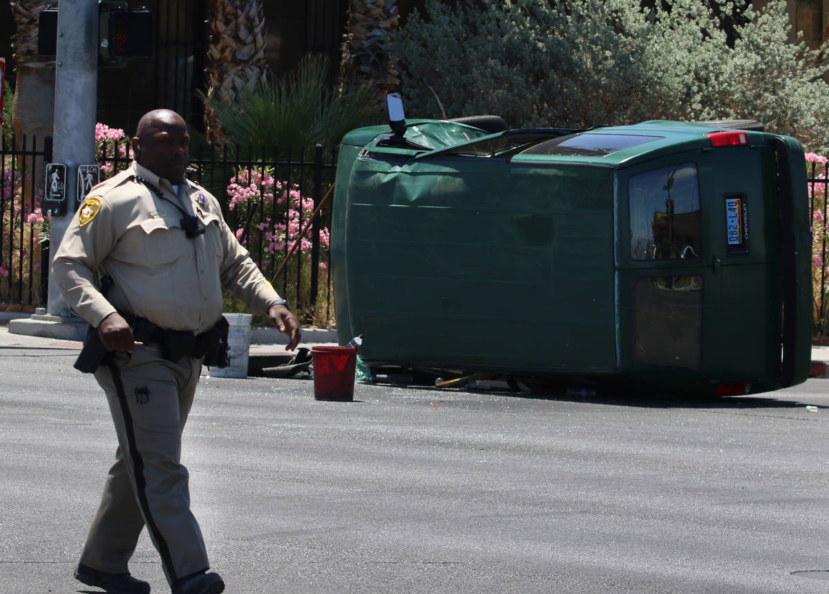 Las Vegas police are investigating a rollover crash at the intersection of Eastern Avenue and S ...