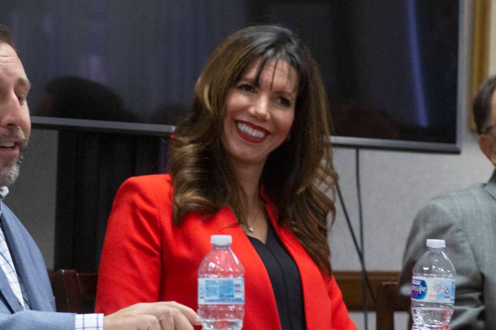 UNLV athletic director Desiree Reed-Francois partakes in a panel discussion regarding the effec ...