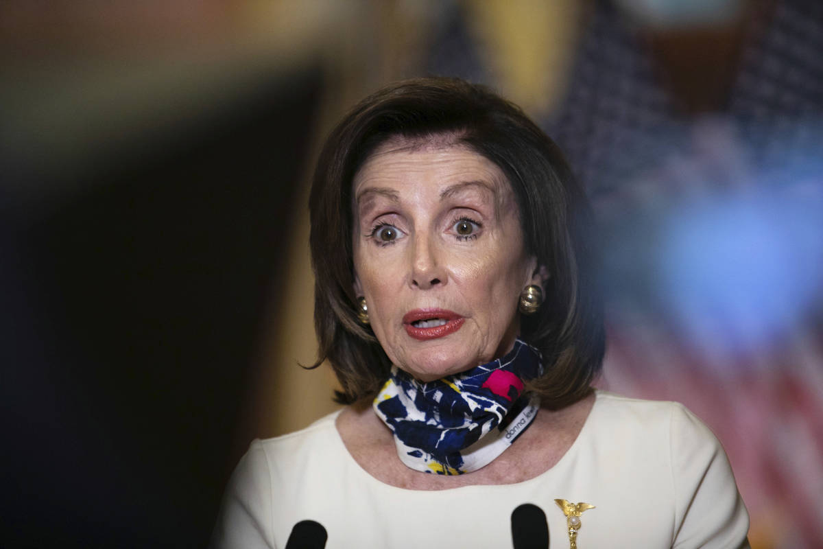 House Speaker Nancy Pelosi of Calif., speaks about the so-called Heroes Act, Tuesday, May 12, 2 ...