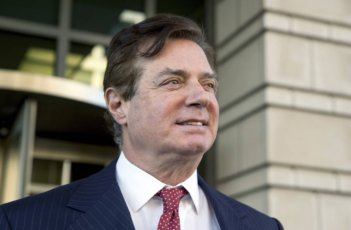 FILE - In this Nov. 2, 2017, file photo, Paul Manafort, President Donald Trump's former campaig ...