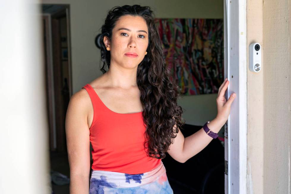 UNLV grad student Sam O'Connell is photographed in her Las Vegas apartment on Tuesday, May 19, ...