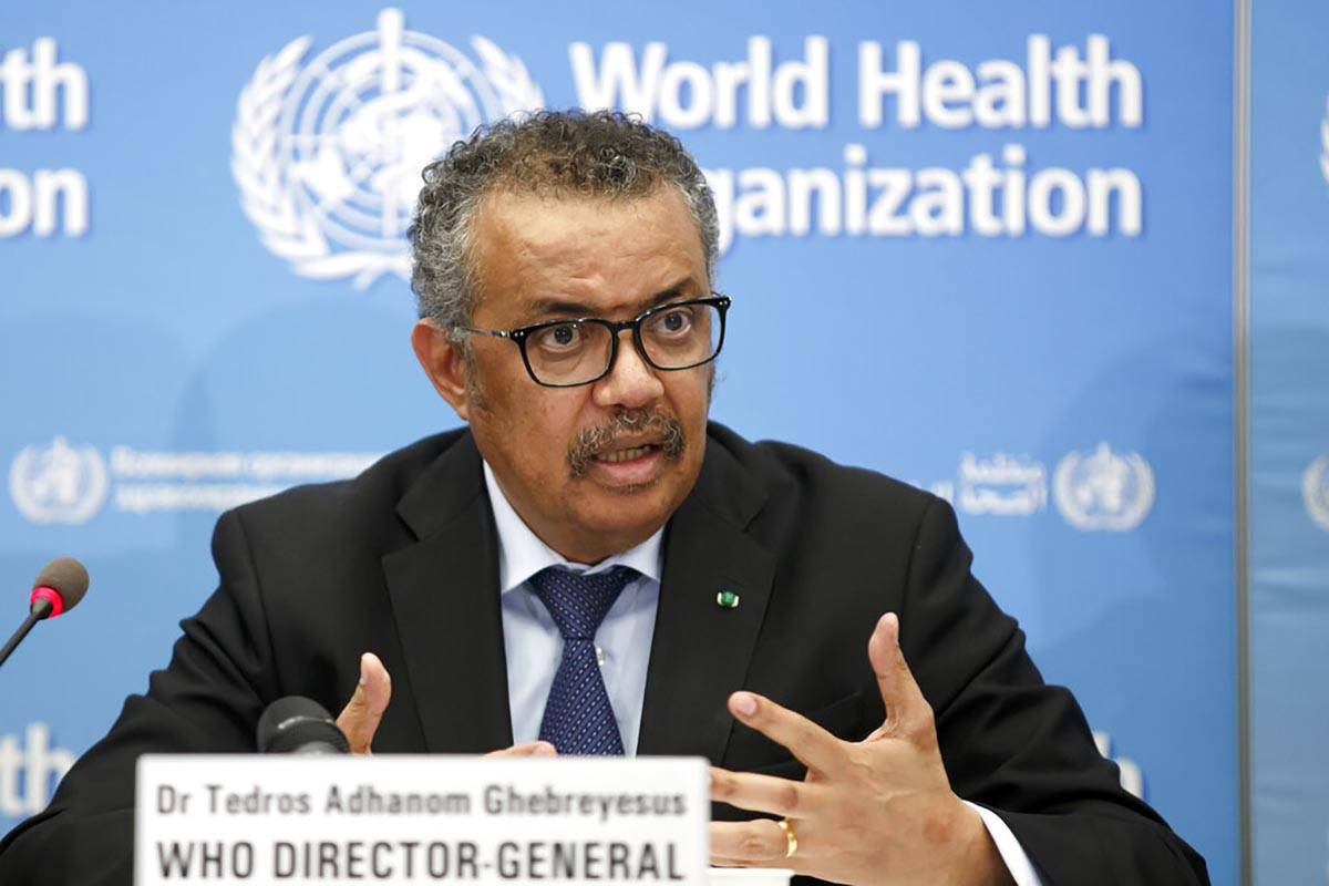 FILE - In this Monday, Feb. 24, 2020 file photo, Tedros Adhanom Ghebreyesus, Director General o ...