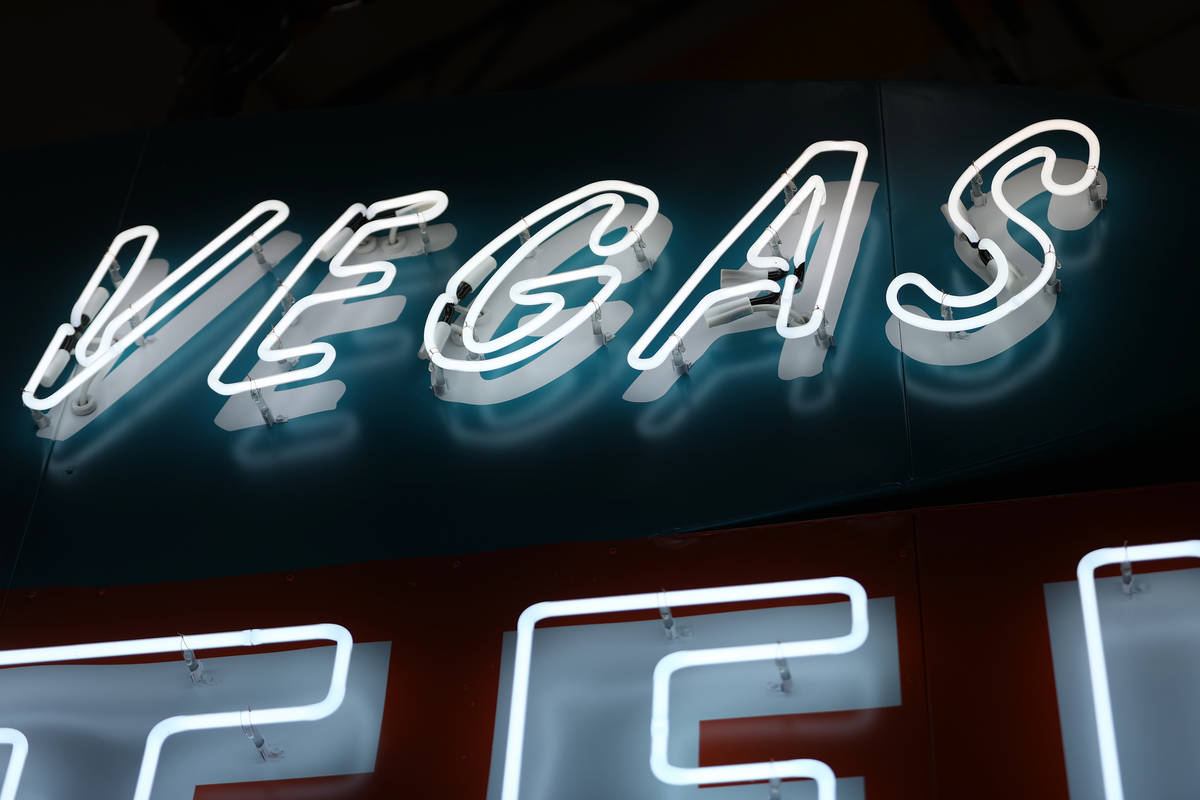 The Las Vegas Motel sign in the process of restoration at the Vision Sign headquarters in Las V ...