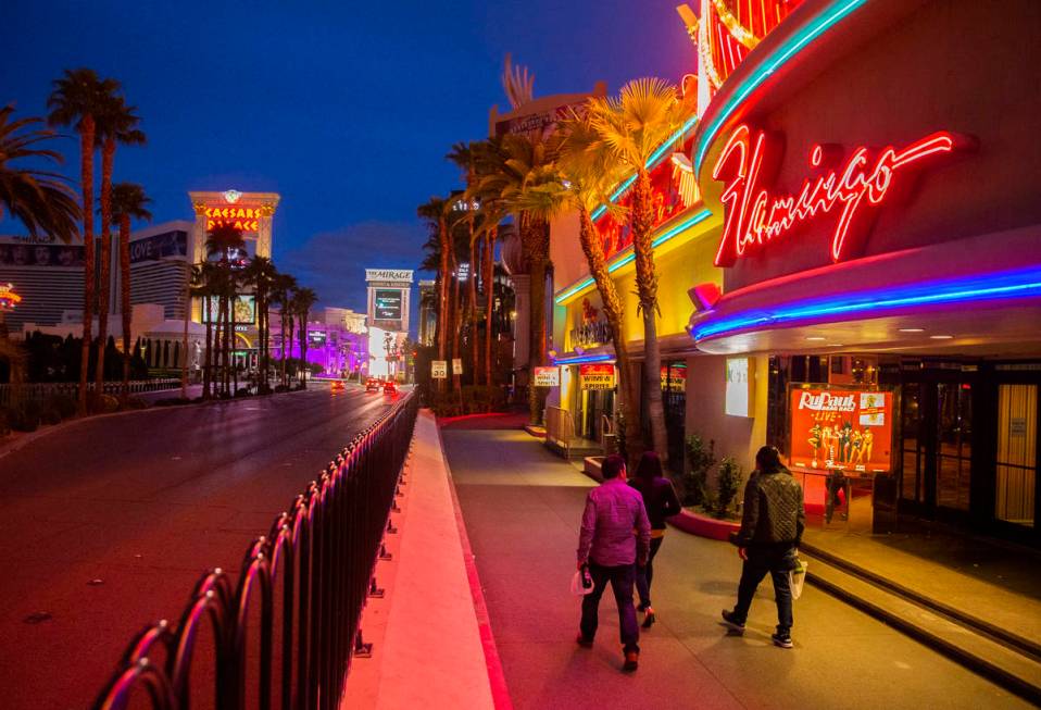 The Las Vegas Strip is largely empty after Gov. Steve Sisolak ordered a mandatory shutdown of m ...