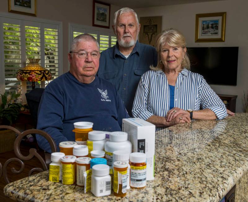 Military retirees Ken Knudsen, left, with Rich and Sheila Gray are no longer allowed to use the ...