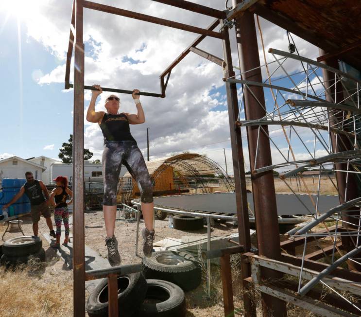 Gladius The Show performer Nicole England-Czyzewski works out during a training at the Gladius ...