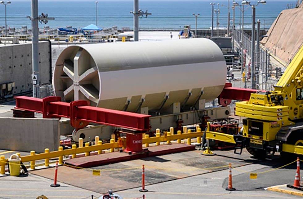 The old Unit 1 nuclear reactor from the San Onofre Nuclear Generation Station near Camp Pendlet ...