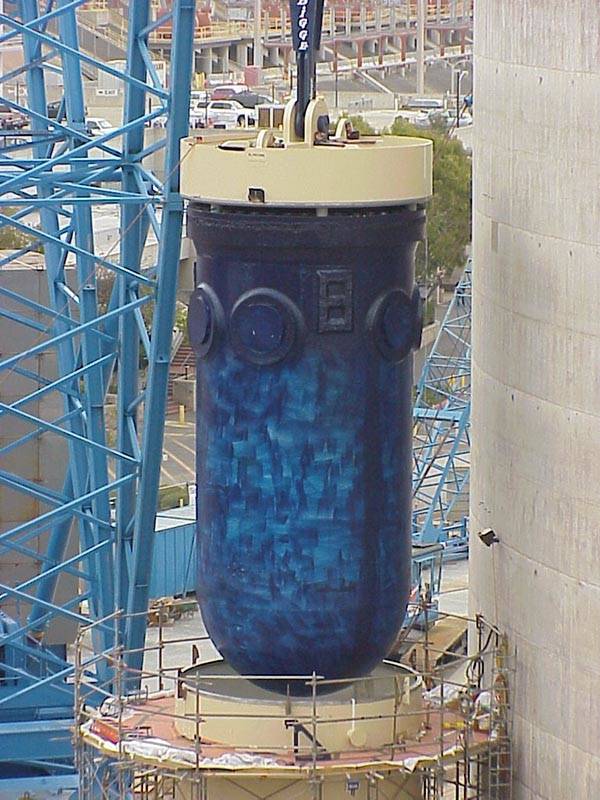 The old Unit 1 nuclear reactor from the San Onofre Nuclear Generating Station near Camp Pendlet ...