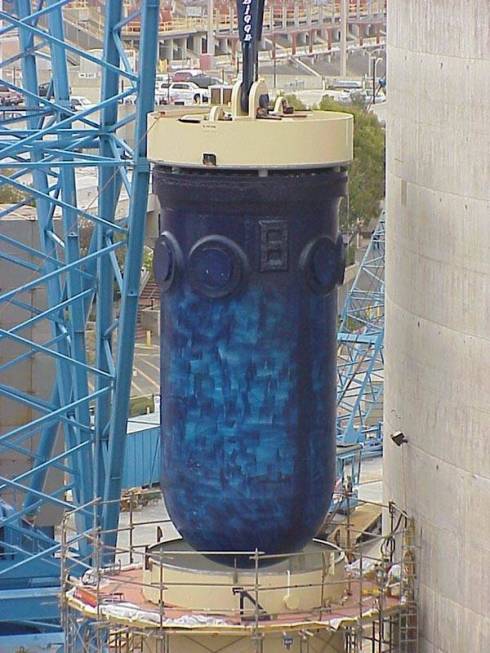 The old Unit 1 nuclear reactor from the San Onofre Nuclear Generating Station near Camp Pendlet ...