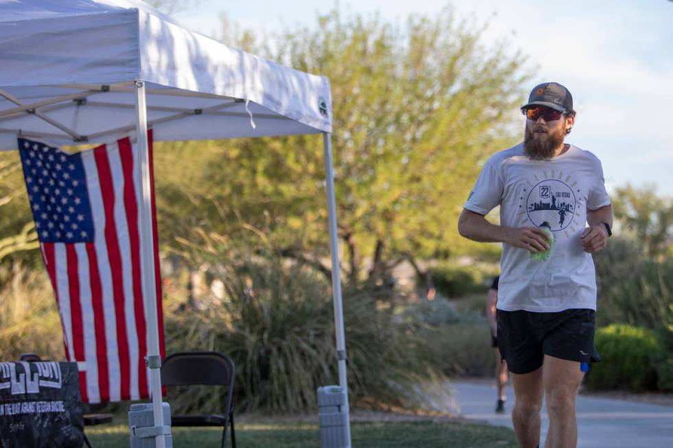 Peter Makredes runs laps around Exploration Peak Park to raise money for Mission 22, an organiz ...