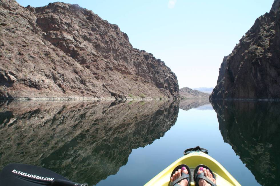 The entire 30-mile long Black Canyon National Water Trail runs from Hoover Dam south through th ...