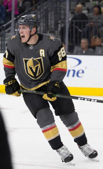 Golden Knights defenseman Nate Schmidt (88) on Friday, March 29, 2019, at T-Mobile Arena, in La ...