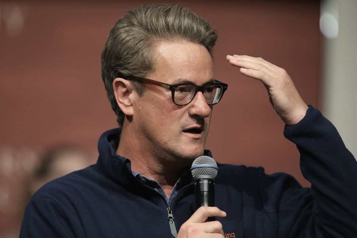 FILE - In this Oct. 11, 2017, file photo, MSNBC television anchor Joe Scarborough takes questio ...