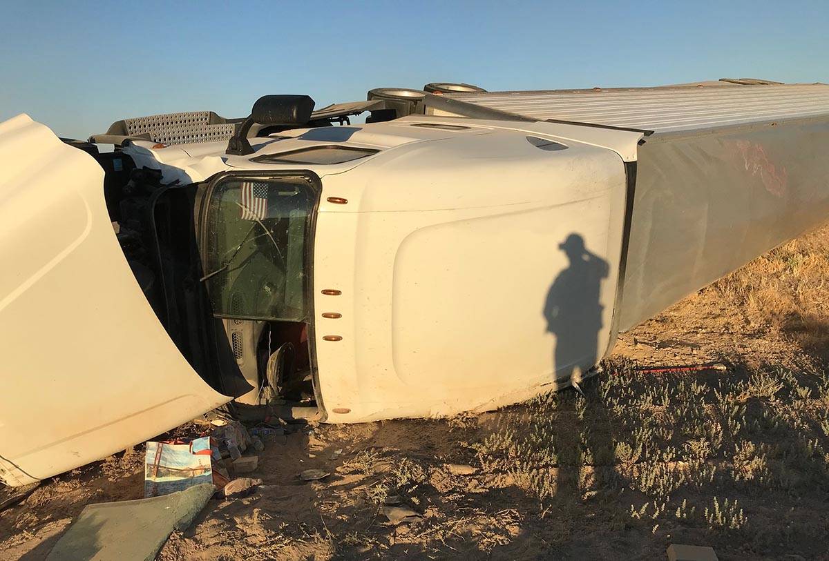 The driver was injured in a tractor-trailer rollover about 7:10 a.m., Friday, May 29, 2020, whe ...