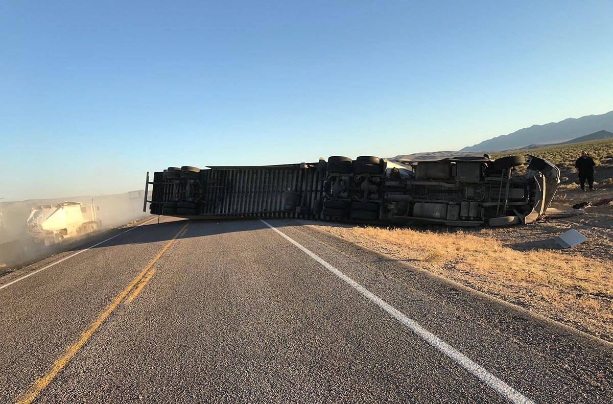 The driver was injured in a tractor-trailer rollover about 7:10 a.m., Friday, May 29, 2020, whe ...