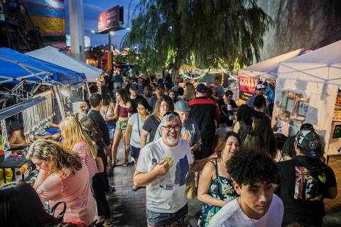 The streets in the Arts District are packed during First Friday's "Beat Street" event ...