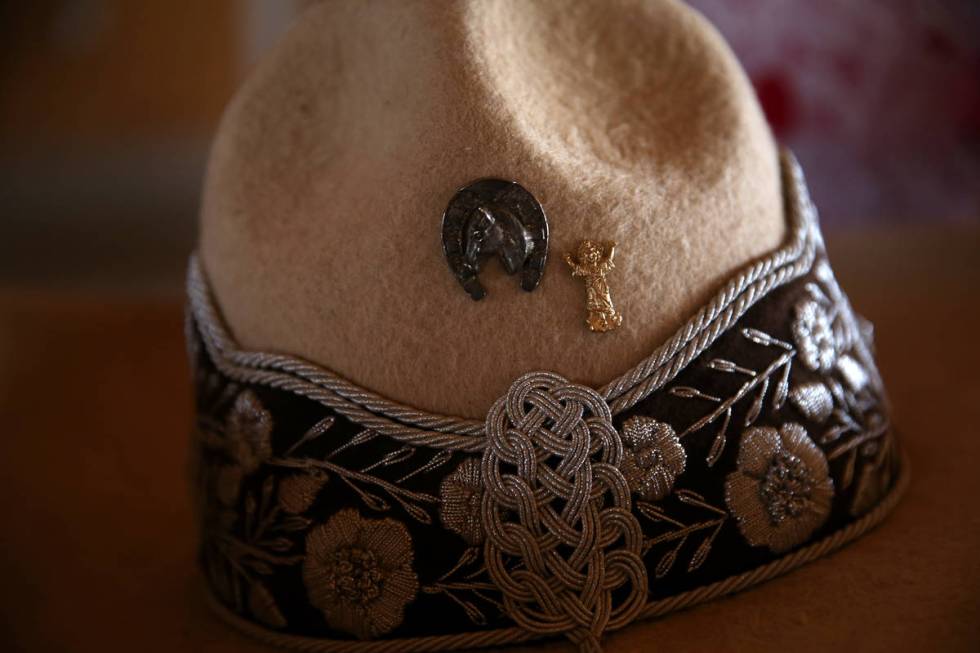 Silver embroidery adorns Vanessa Jauregui's sombrero. (Erik Verduzco/Las Vegas Review-Journal) ...