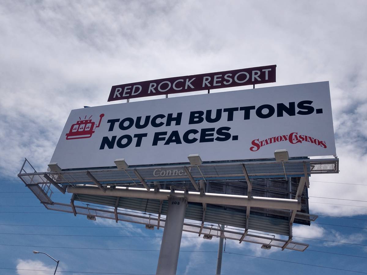 A new Station Casino billboard promoting the COVID-19 safety protocols. (Station Casinos)