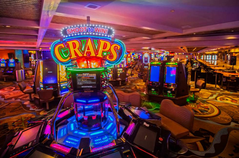 The closed gaming floor at TI due to the coronavirus pandemic on Friday, April 10, 2020, in Las ...