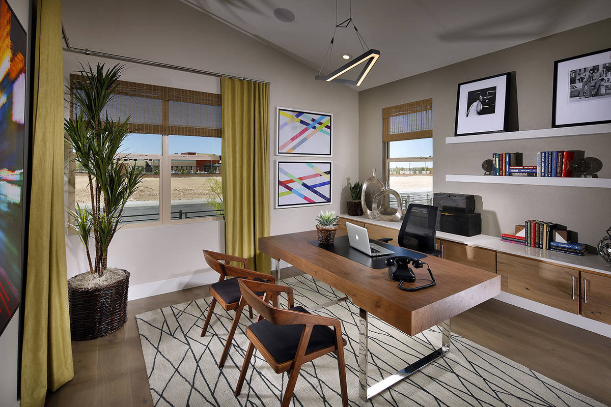 Terra Luna Plan One by Pardee Homes in the Cliffs Village in Summerlin showcases an upscale hom ...