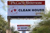 A Station Casinos billboard near Palace Station hotel-casino in Las Vegas, Wednesday, June 3, 2 ...