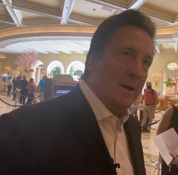 MGM Resorts International acting CEO Bill Hornbuckle is shown at the reopening of Bellagio on T ...