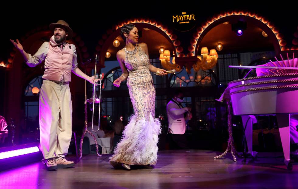 LaShonda Reese and Jean-Francois Thibeault perform at The Mayfair Supper Club at the Bellagio o ...