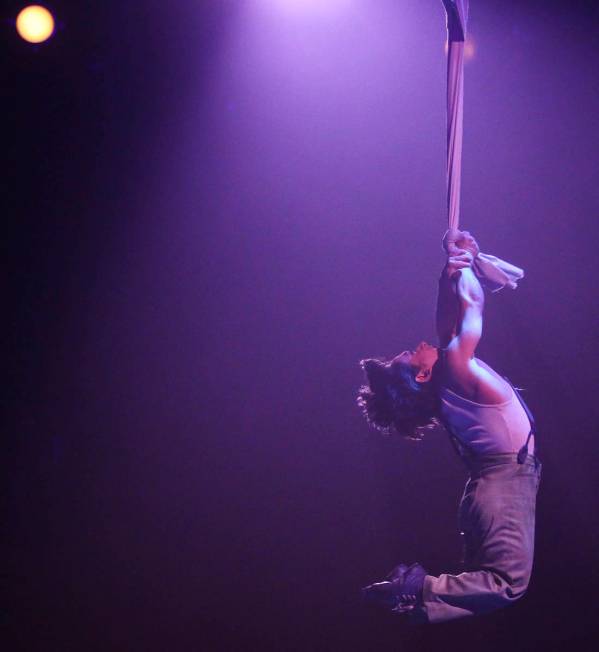 Alan Jones Silva performs during a dress rehearsal of Cirque du Soleil's "One Night for One Dro ...