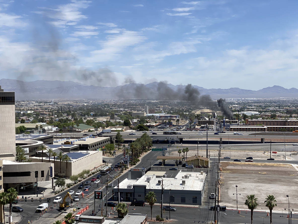 A fire at Siegel Suites at 700 Las Vegas Blvd. North, near Bonanza Road Friday, June 5, 2020. ( ...