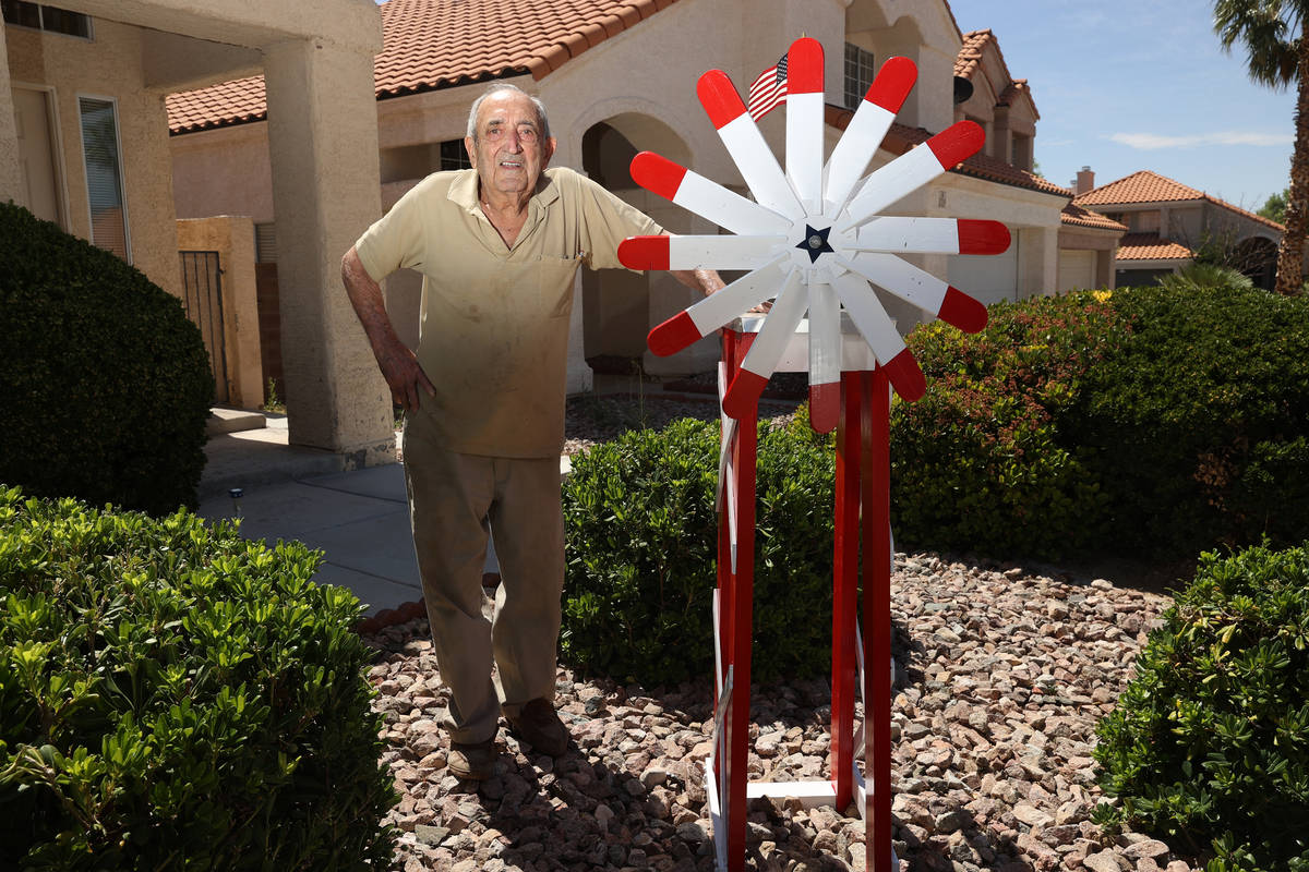 Onofrio "No-No" Zicari, 97, a World War II veteran, at his home in Las Vegas, Friday, ...