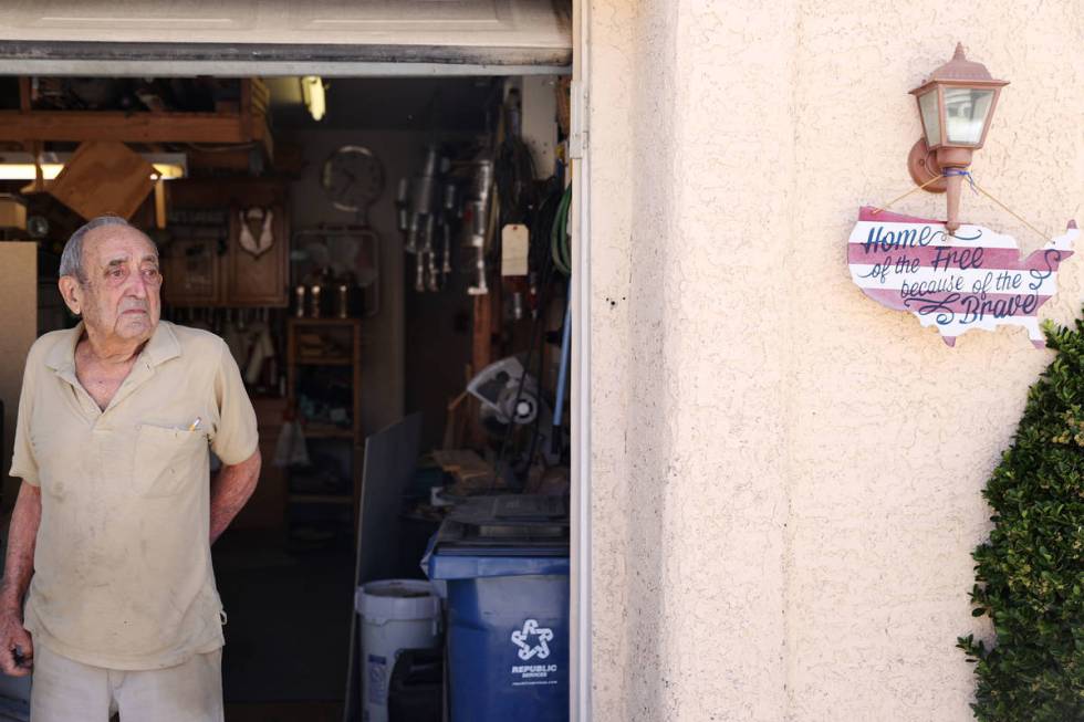 Onofrio "No-No" Zicari, 97,a World War II veteran, at his home in Las Vegas, Friday, ...