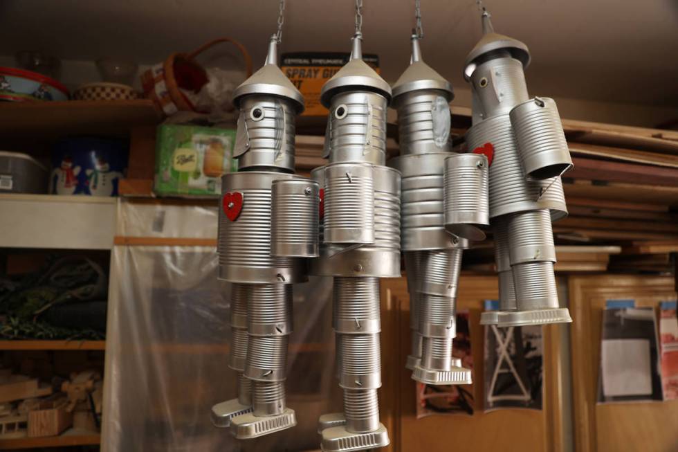 Tin men made by Onofrio "No-No" Zicari, 97, a World War II veteran, at his home in La ...