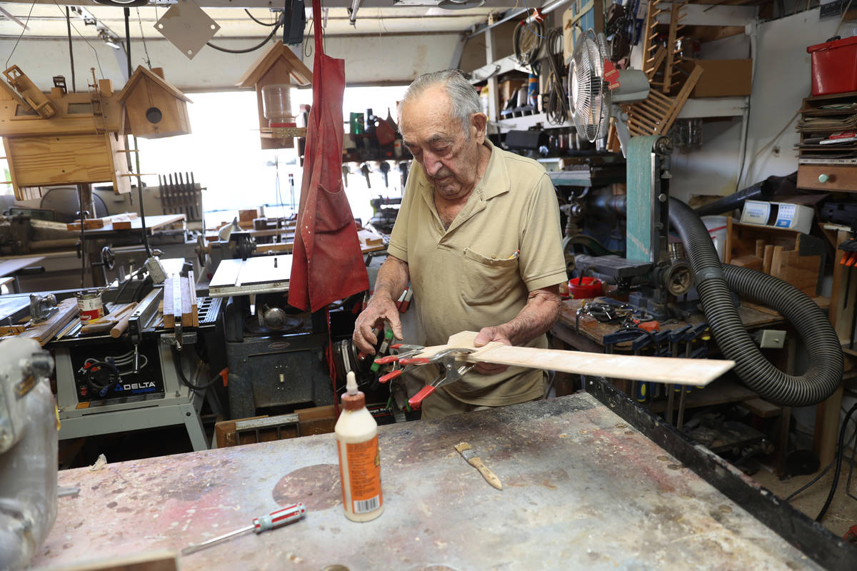 Onofrio "No-No" Zicari, 97, a World War II veteran, at his home in Las Vegas, Friday, ...